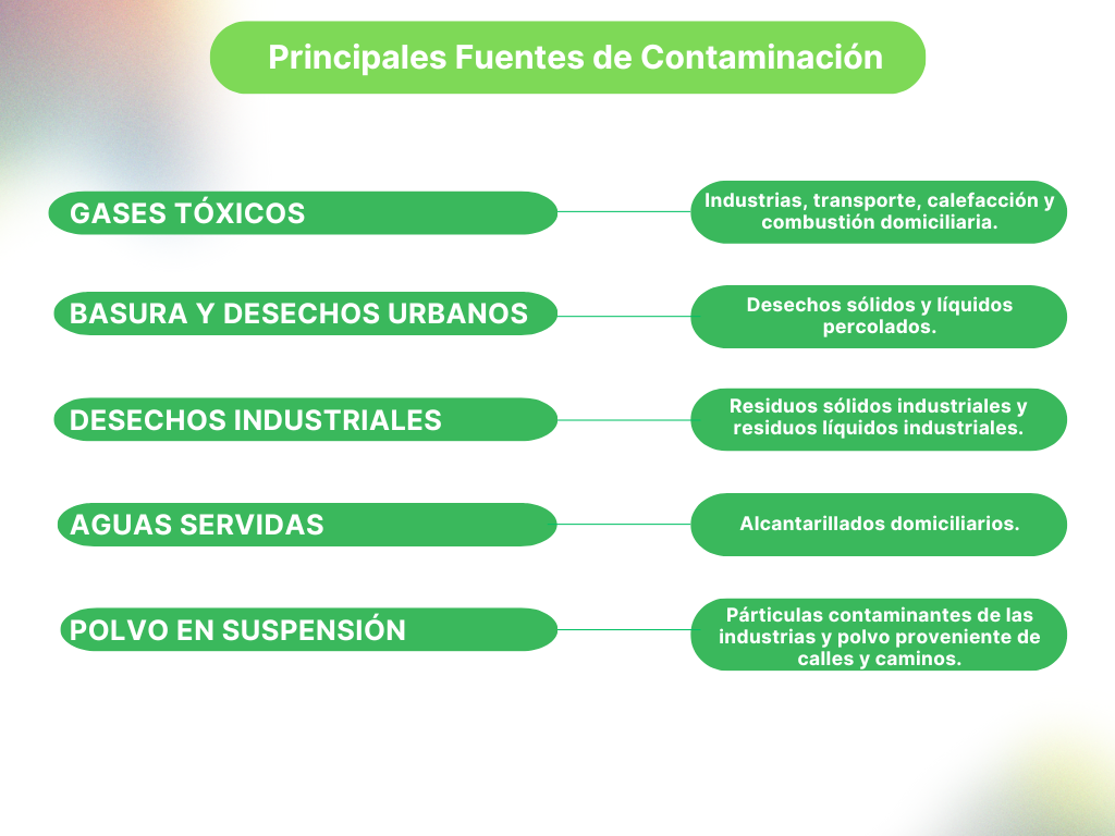 Principales fuentes de contaminación 